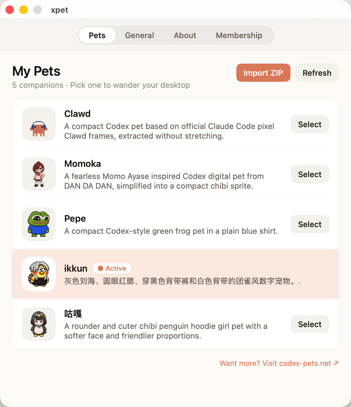 XPET — Codex Pet alternative for Mac